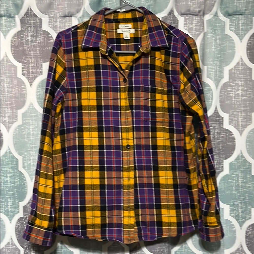 L.L.Bean flannel Plaid Button-Up Shirt